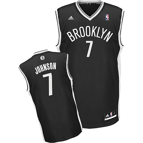  NBA Brooklyn Nets 7 Joe Johnson New Revolution 30 Road Swingman Black Jersey